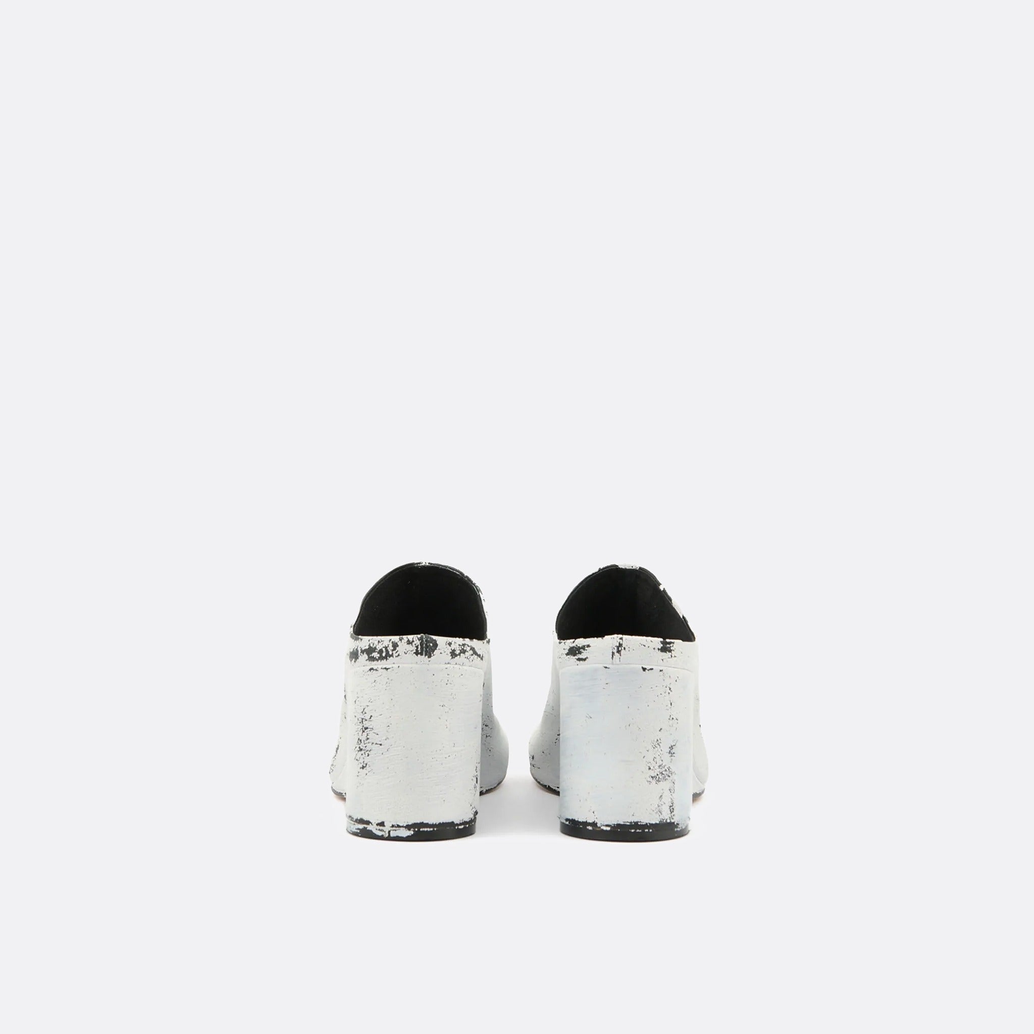 Leather Heeled Mules by MM6 Maison Margiela in White