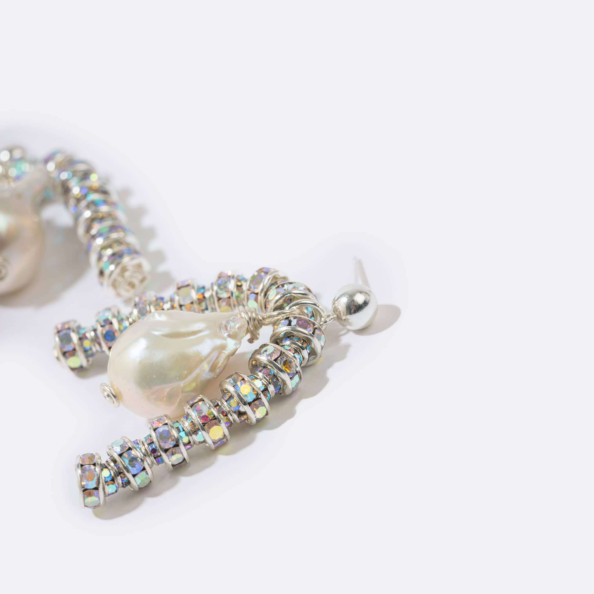 Paris Baroque Earrings by Pearl Octopuss.Y in Silver