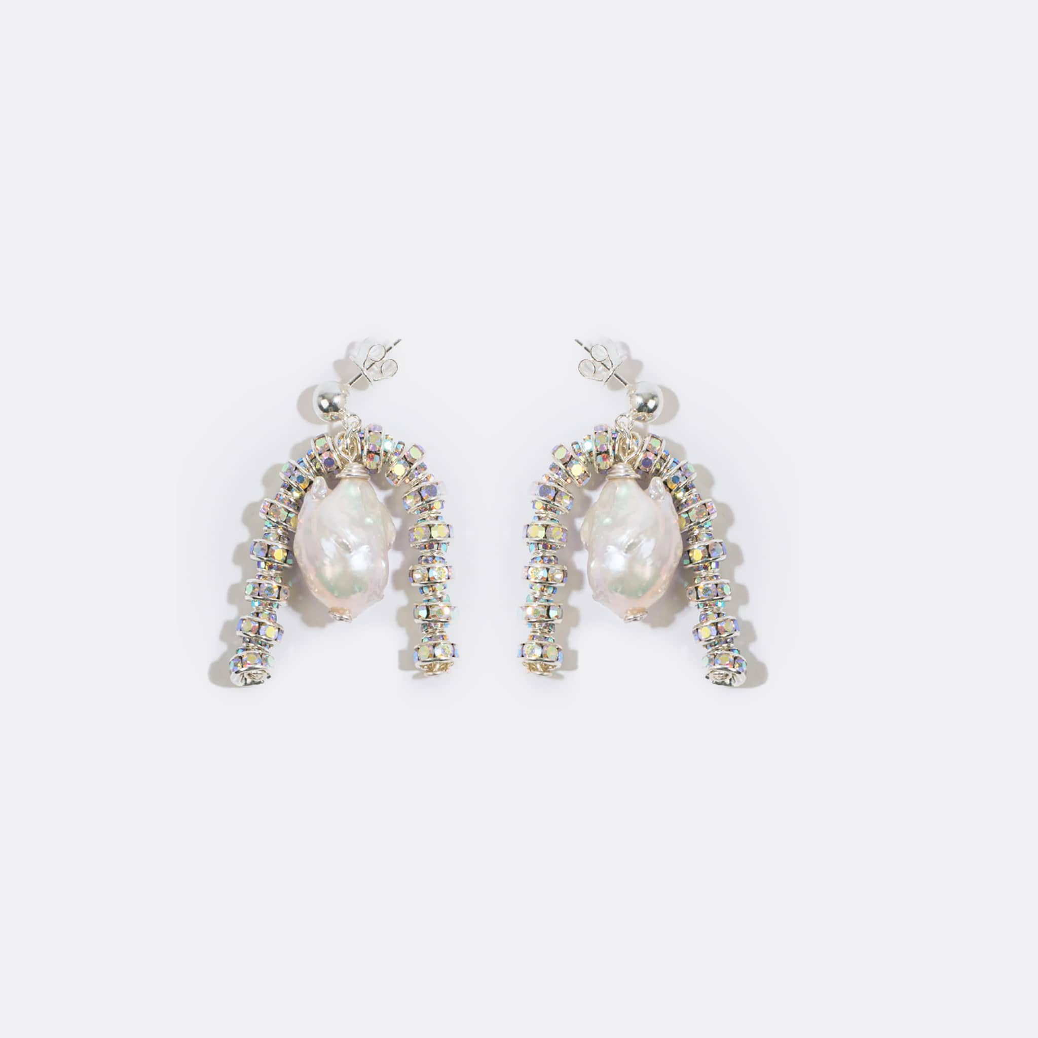 Paris Baroque Earrings by Pearl Octopuss.Y in Silver