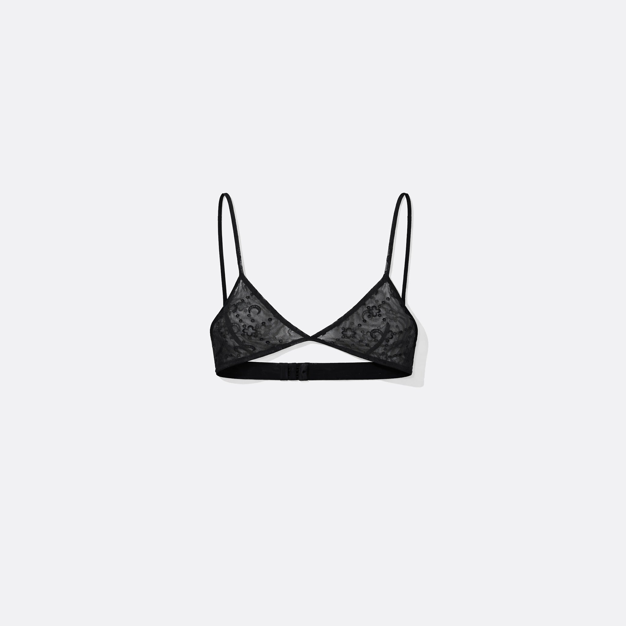 Moonogram Flocked Mesh Bra from Marine Serre