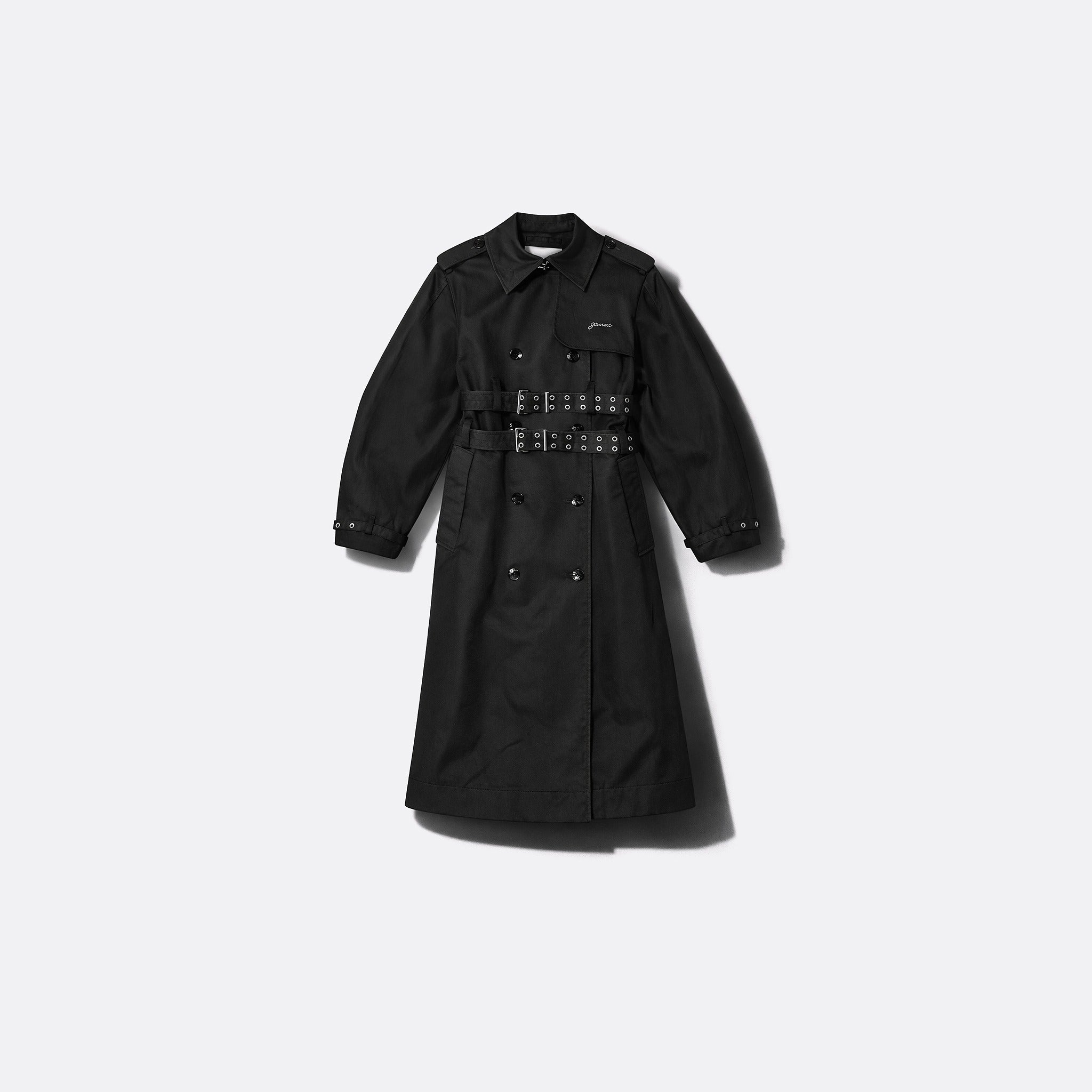 The Belted Double-Breasted Coat from GANNI in Black