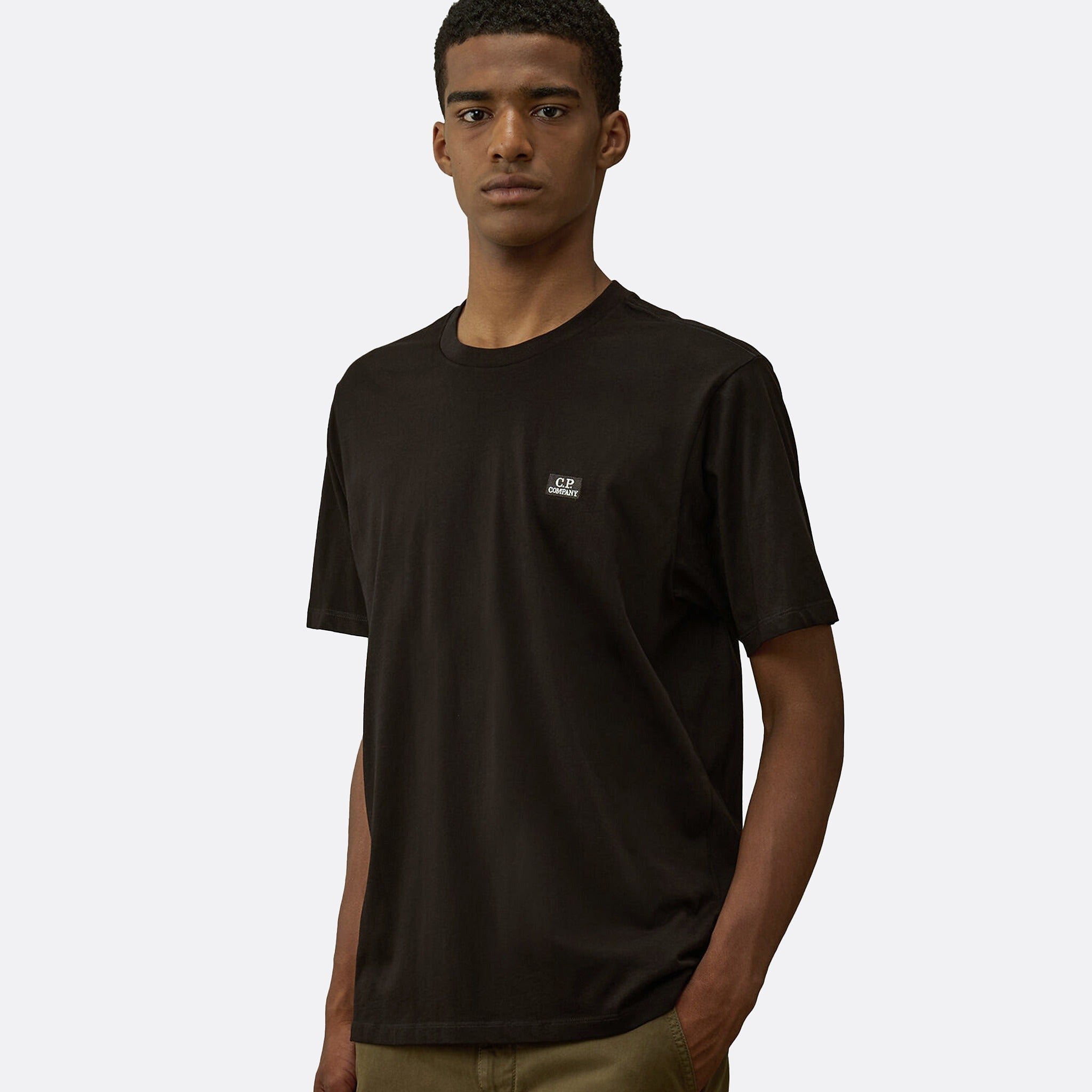 30/1 Jersey Short Sleeve Logo Patch T-Shirt from C.P. Company in black