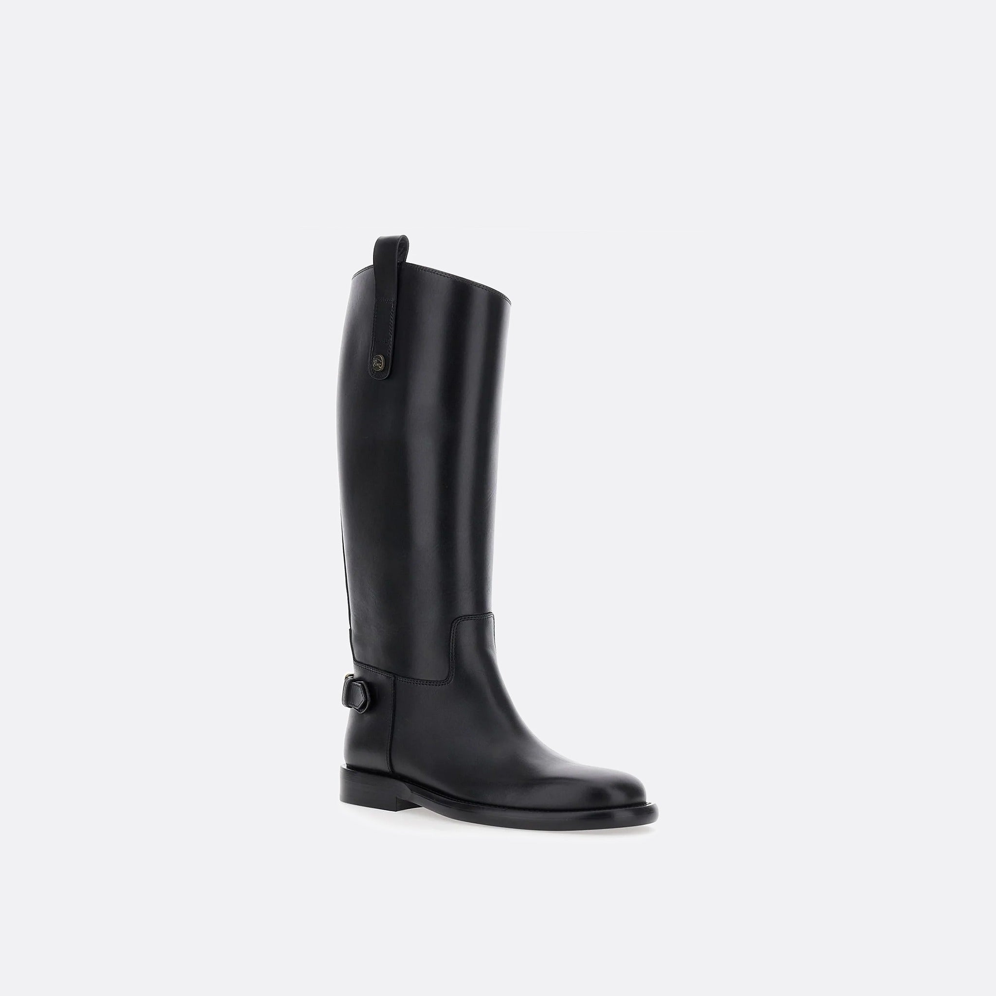The Leather Cavalier Boots from Burberry in Black
