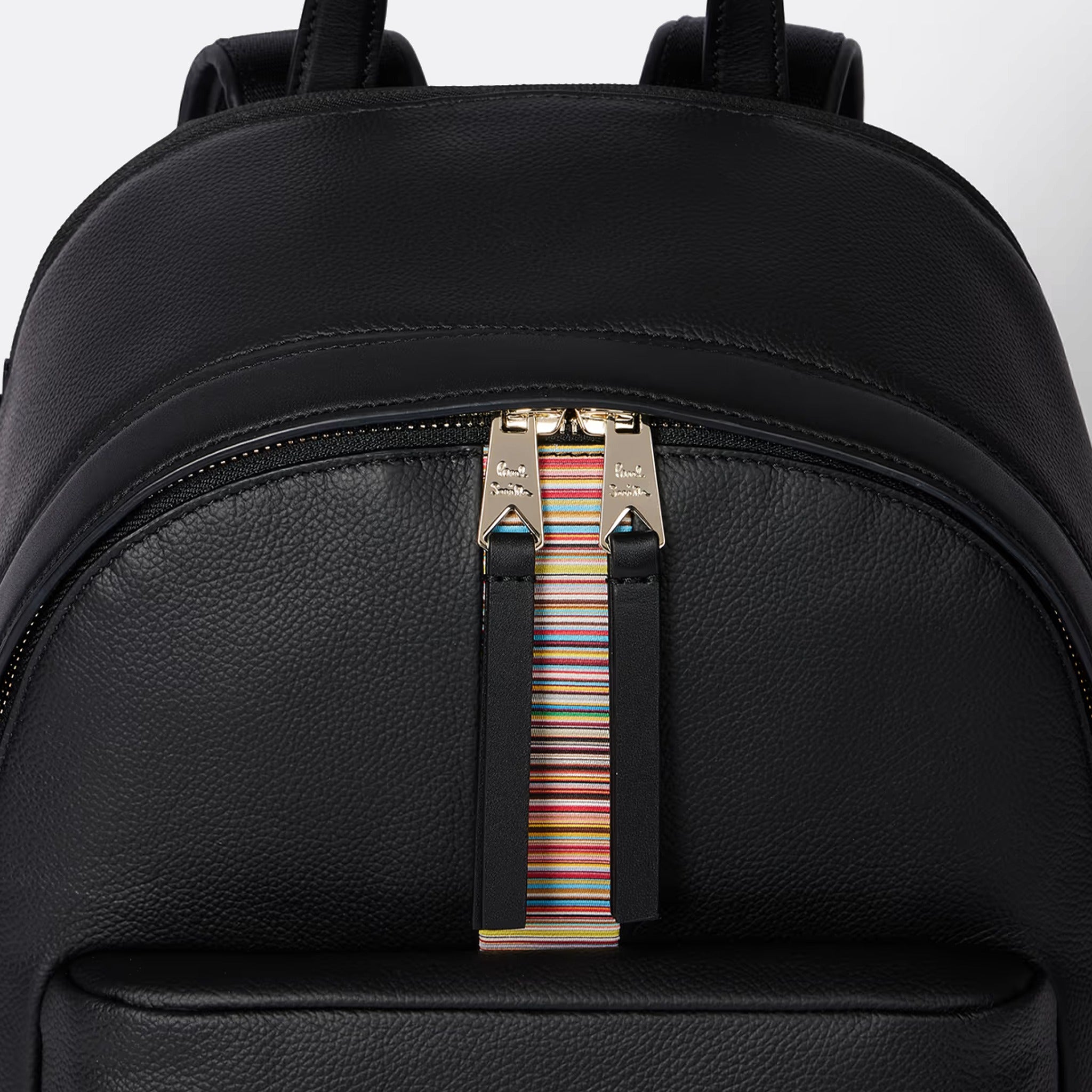 The Leather Signature Stripe Trim Backpack from Paul Smith