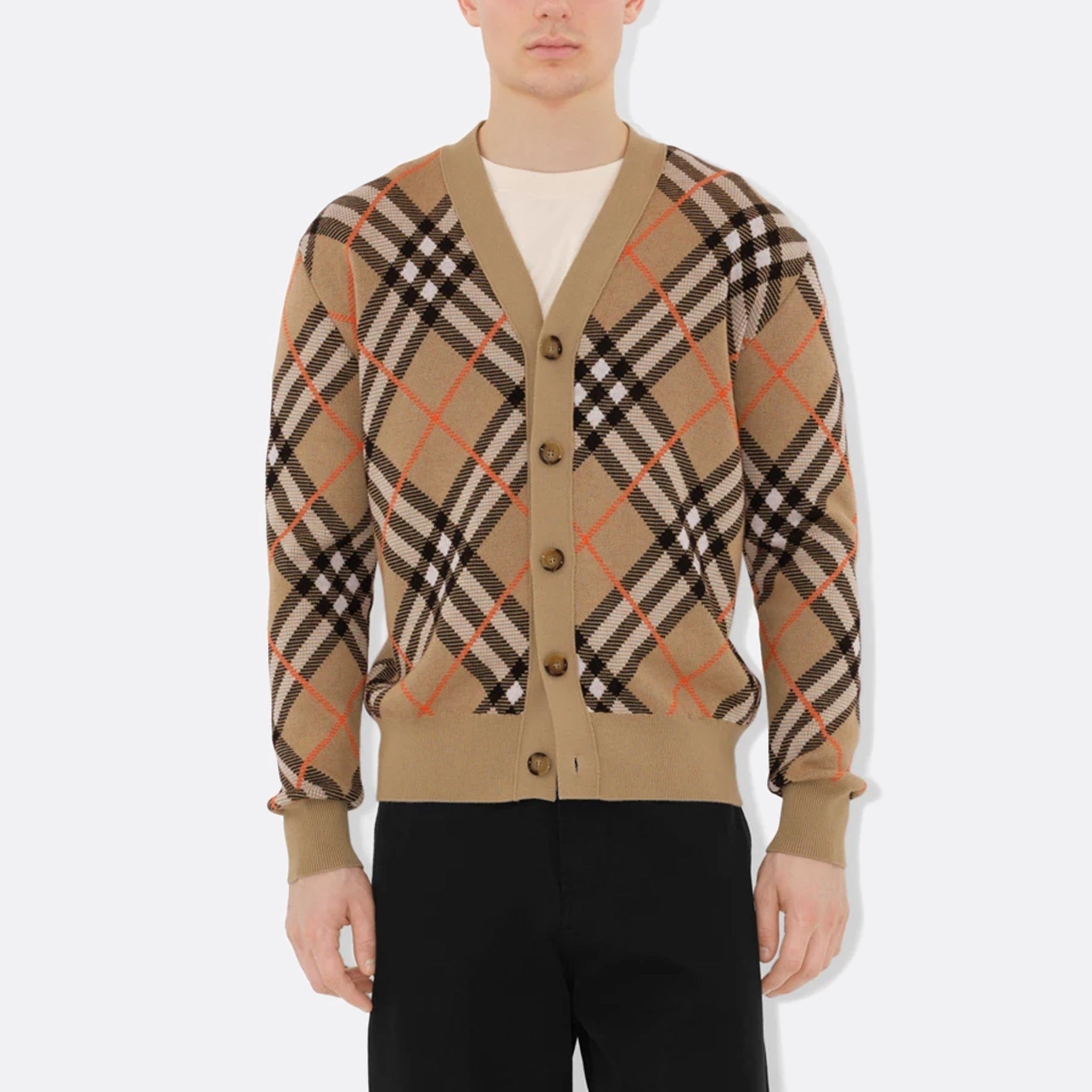 The Check Wool Mohair Blend Cardigan from Burberry