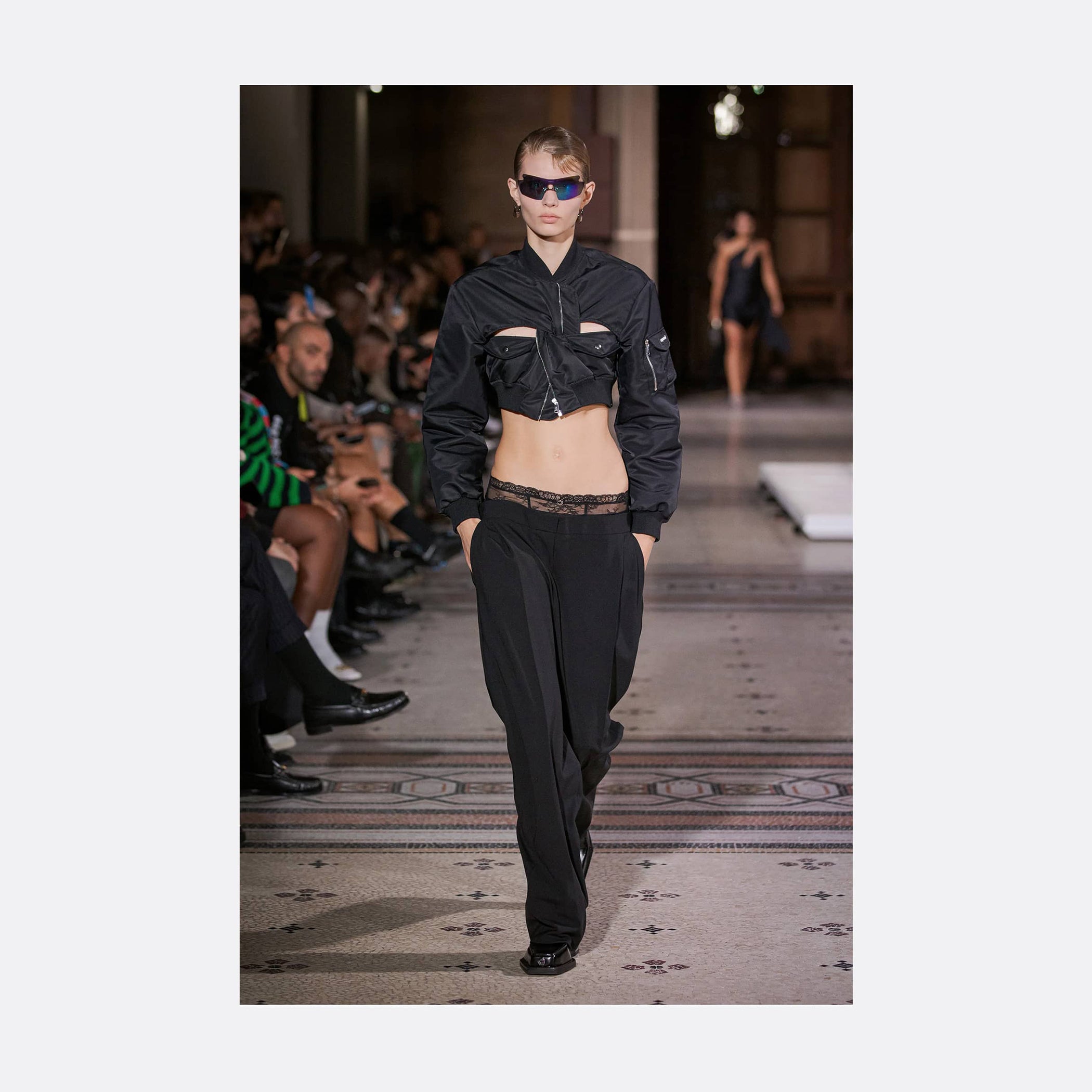 Coperni Cut-Out Cropped Bomber Jacket