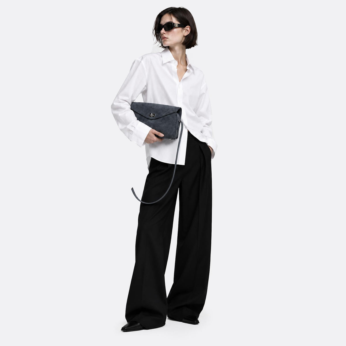 Le 7 Medium Suede Shoulder Bag from Balenciaga