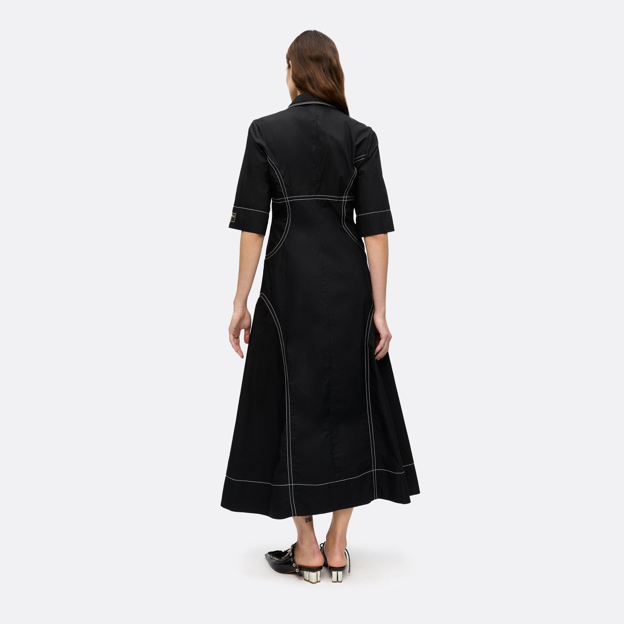 GANNI Cotton Poplin Long Shirt Dress