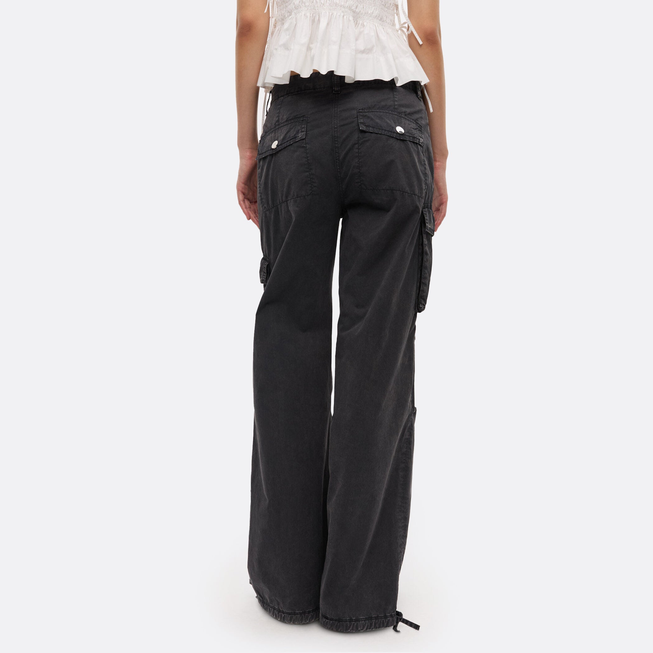 GANNI Washed Cotton Twill Pants