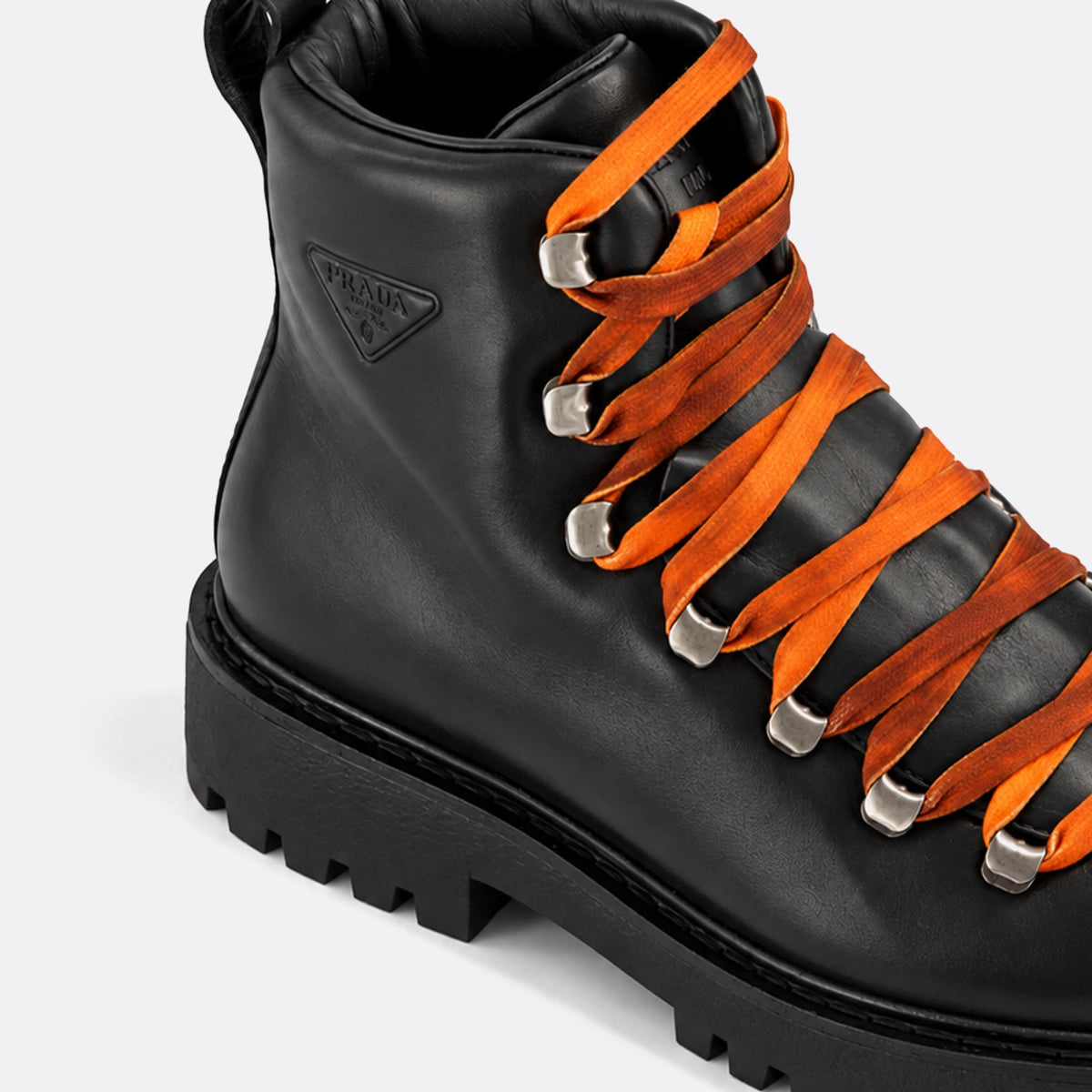 Leather Lace-Up Ankle Boots from Prada