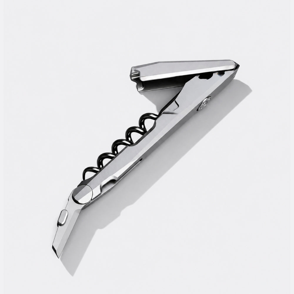 CODE88 silver designer corkscrew in polished metal – shop luxury lifestyle at ELLIS ROSCH