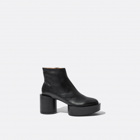 Leather Platform Ankle Boot