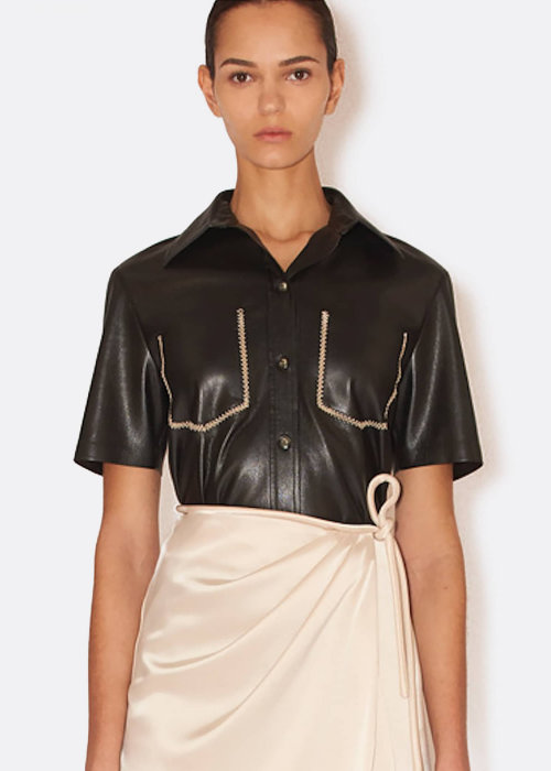 Mayra Vegan Leather Skjorte