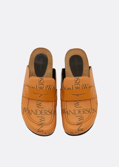 Leather Logo Loafer Mules