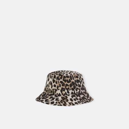 Ganni Leopard Tech Bucket Hat