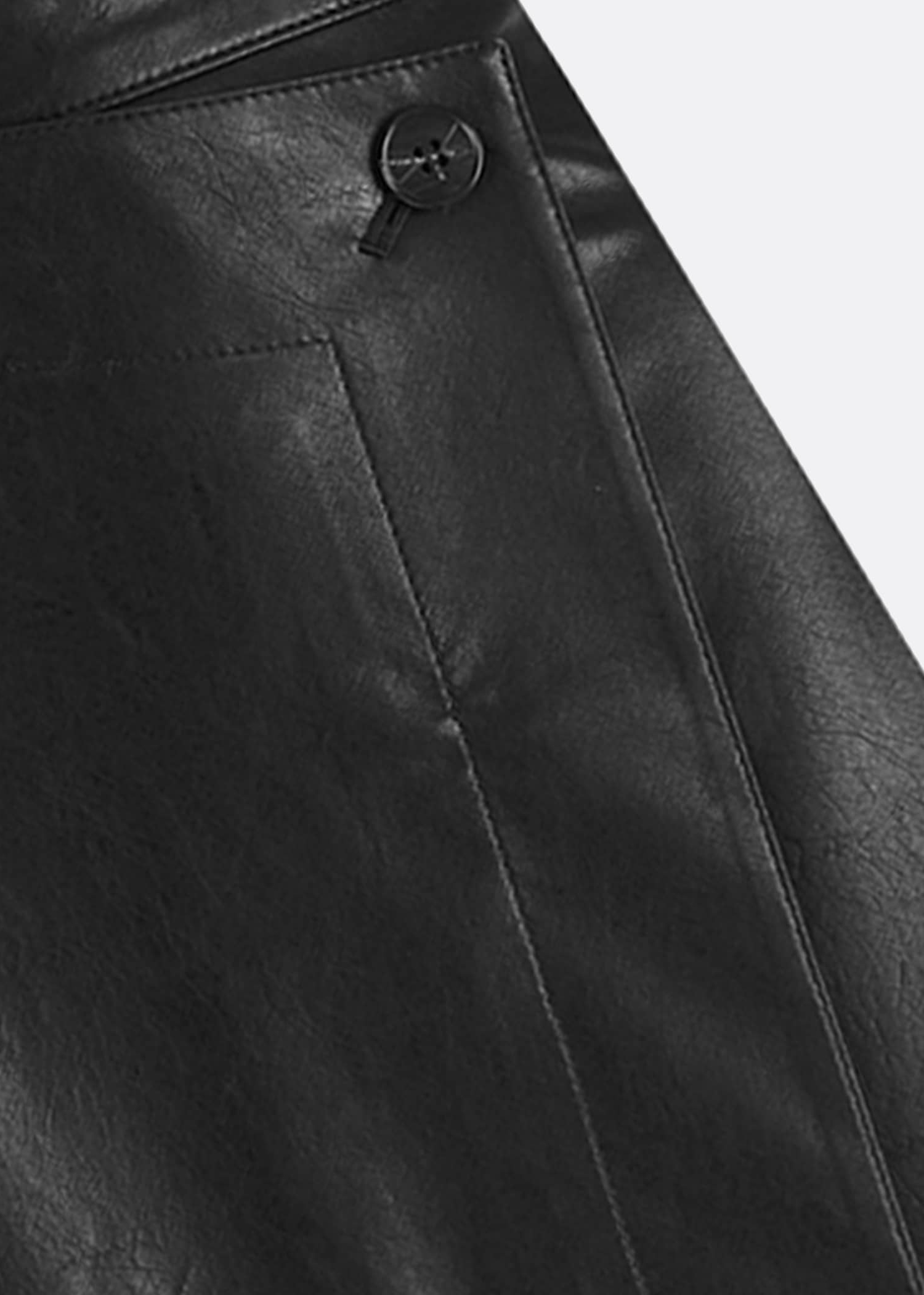 LVIR Vegan Leather Unbalance Wrap Nederdel