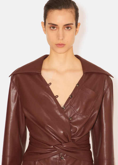 Marto OKOBOR™ Alt-leather Mini Wrap Dress