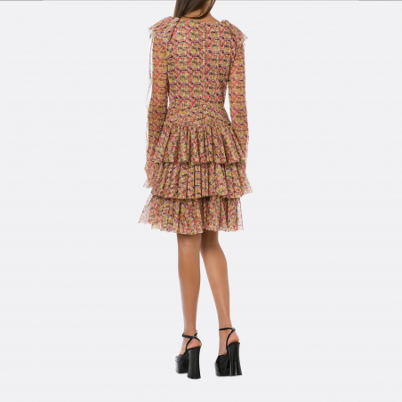 Philosophy di Lorenzo Serafini Floral Patterned Tulle Mini Dress