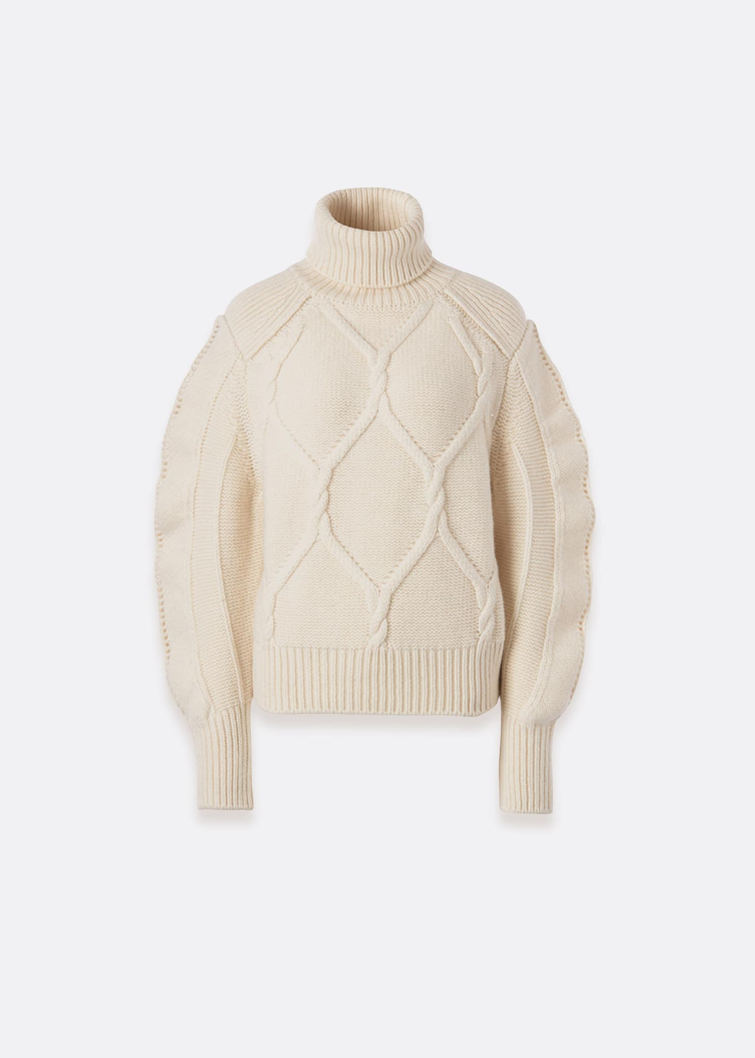 LVIR Cable Volume Sleeve Turtle Neck Sweater