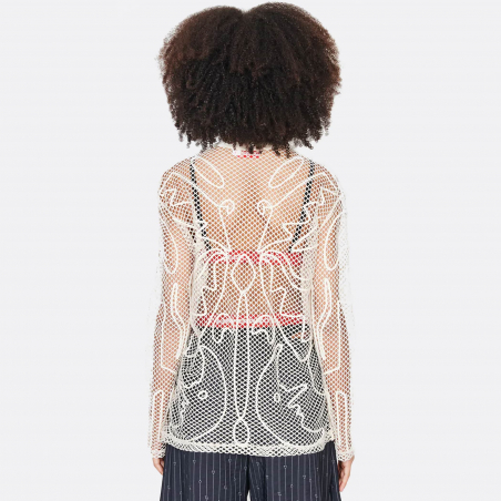 Charles Jeffrey LOVERBOY Graphic Net Blouse