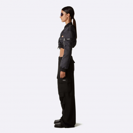 Coperni Cut-Out Cropped Bomberjakke