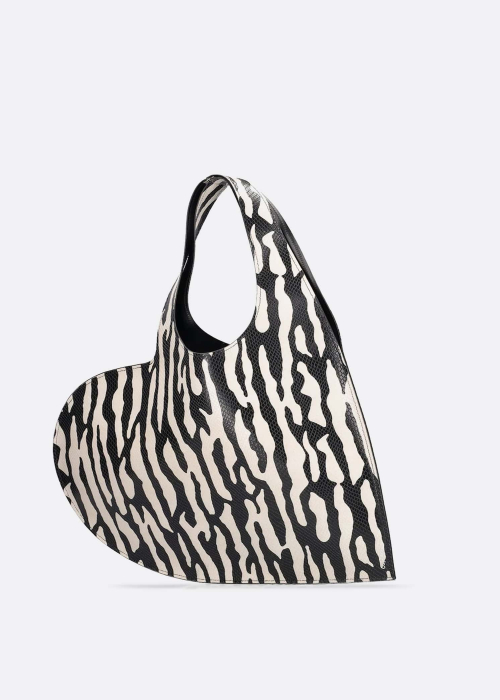 Zebra Print Heart Tote Bag
