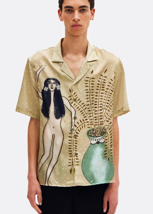 'Woman And Fern' Silk Shirt
