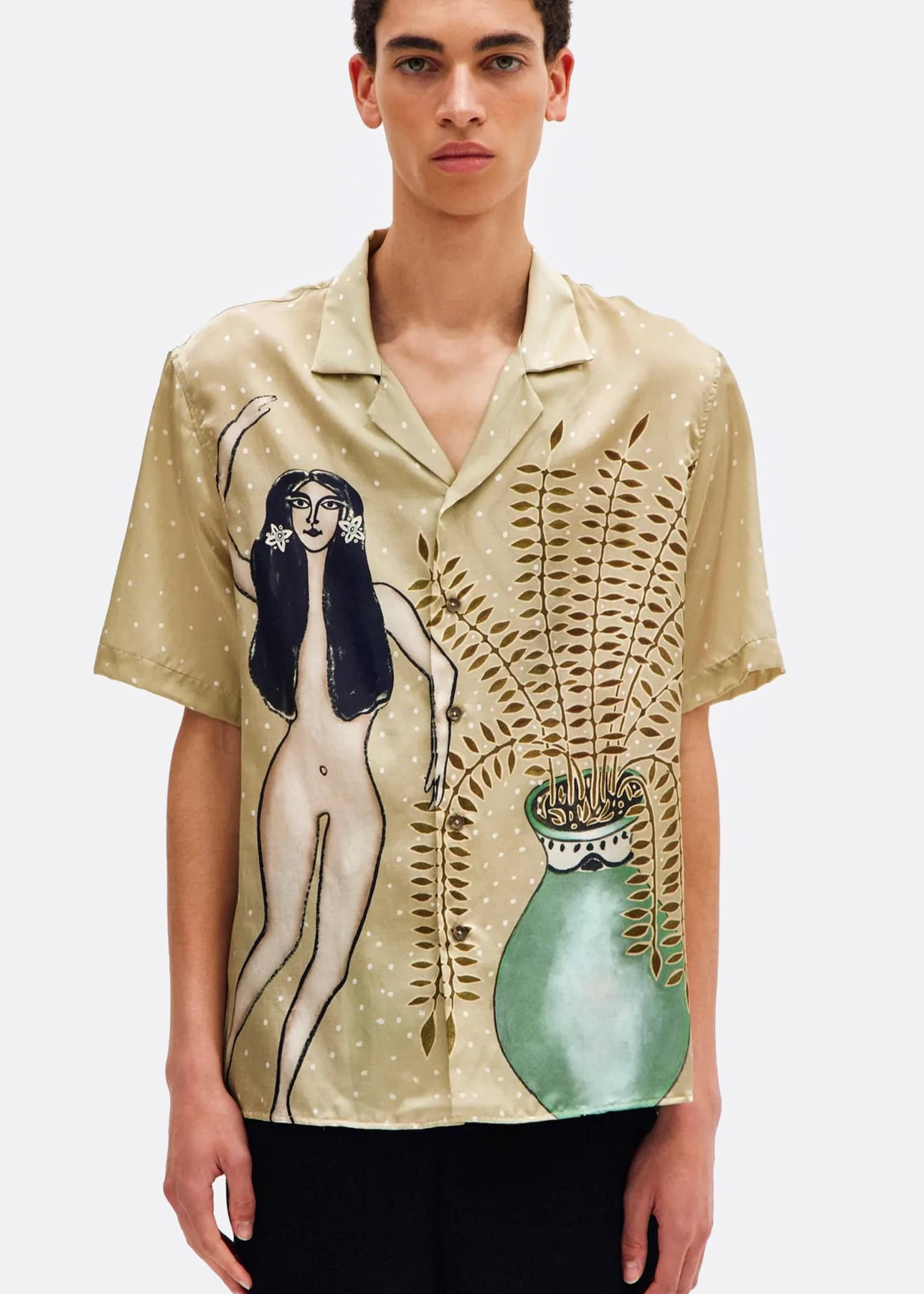 COMMAS 'Woman And Fern' Silk Shirt
