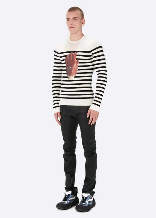 Striped Glove Crewneck Jumper