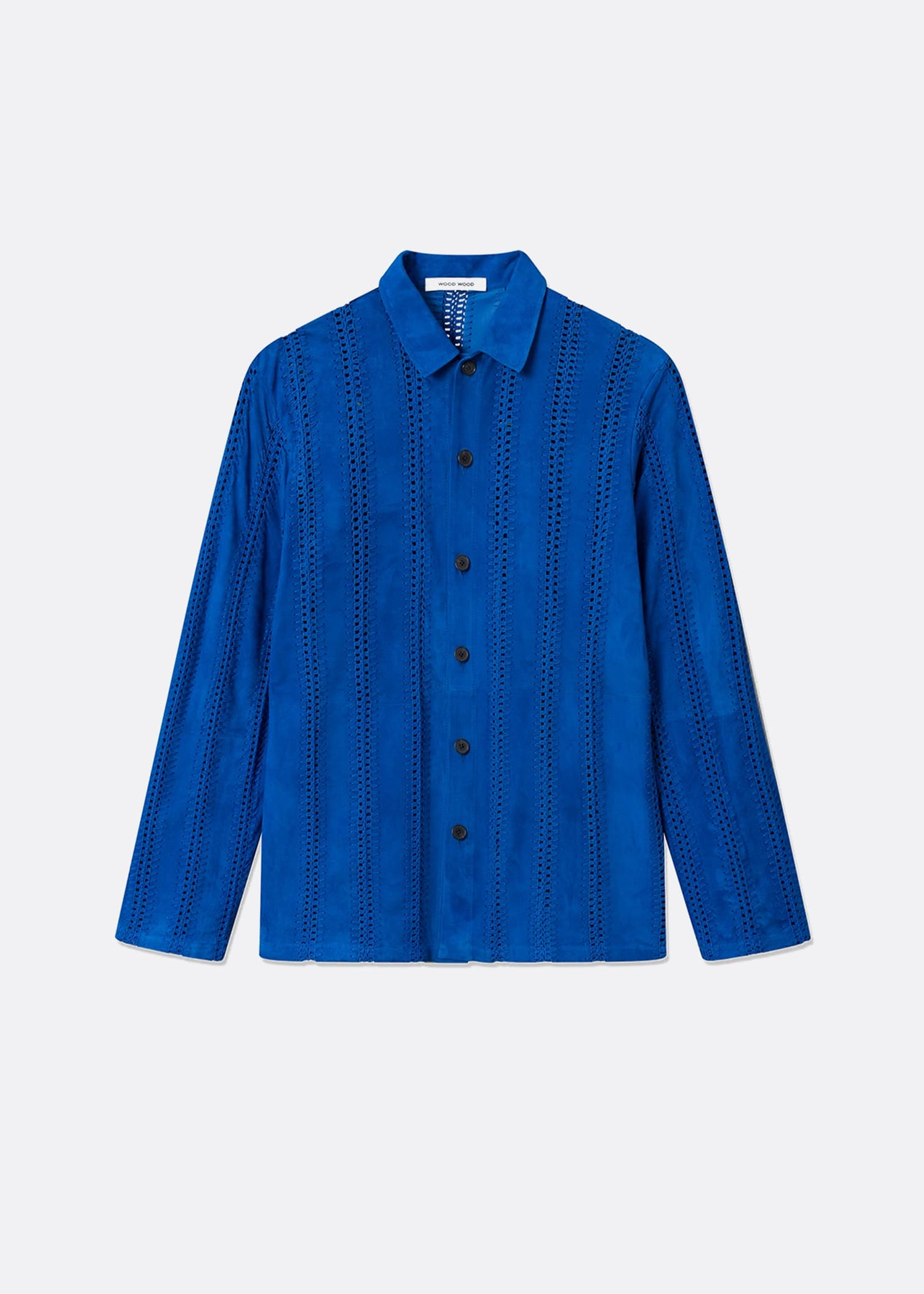 Wood Wood Clive suede crochet shirt