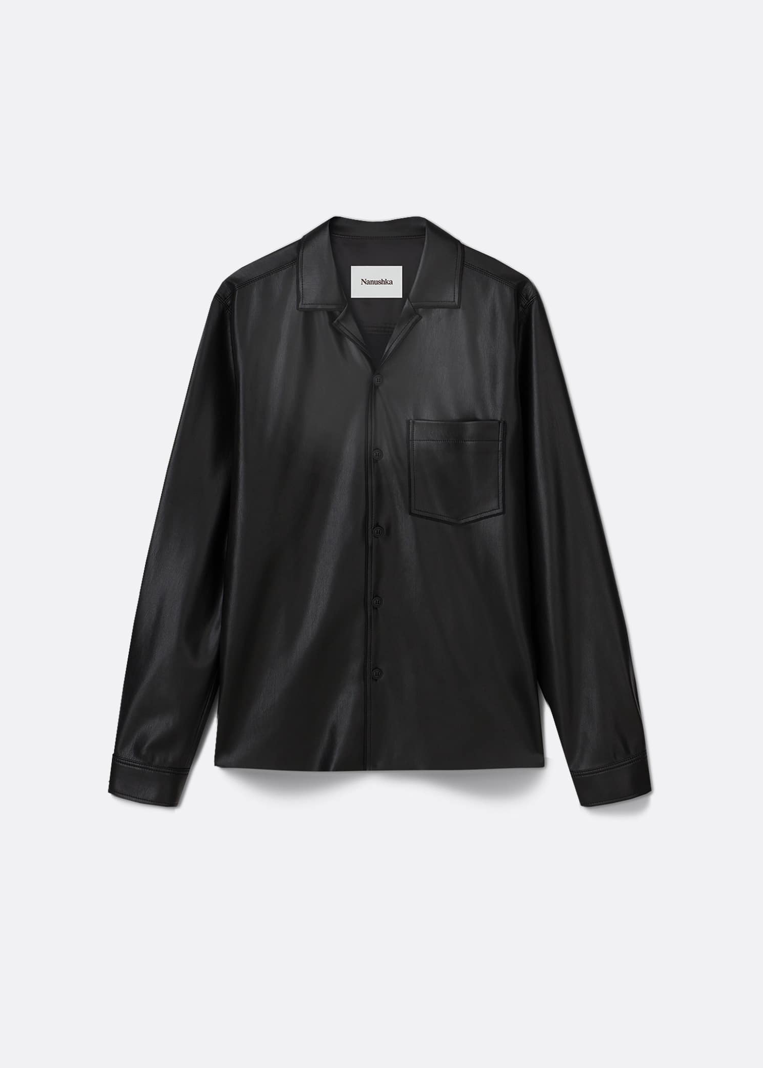 Nanushka Duco OKOBOR™ Alt-leather Long Sleeve Shirt