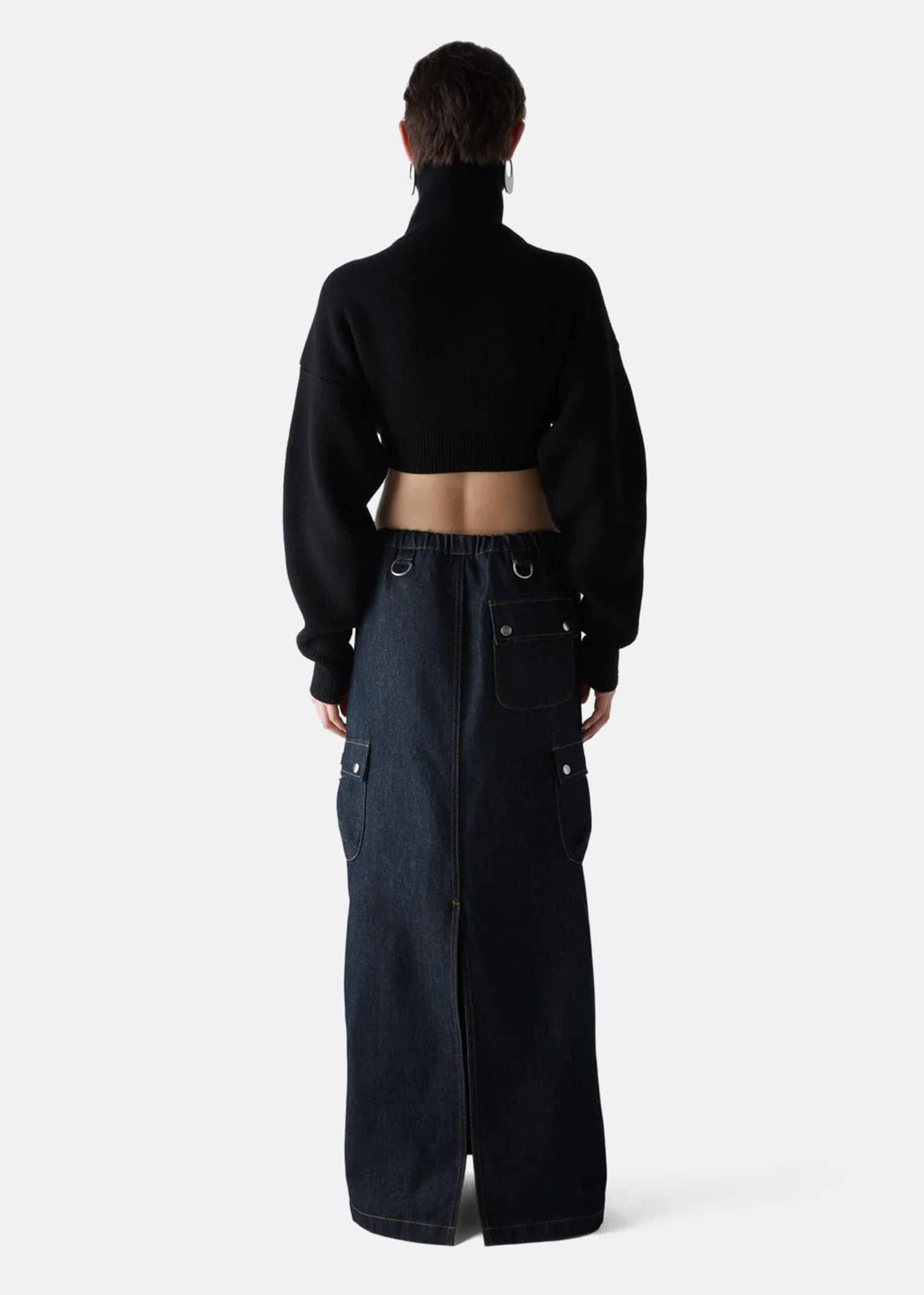 Coperni Denim Cargo Maxi Skirt