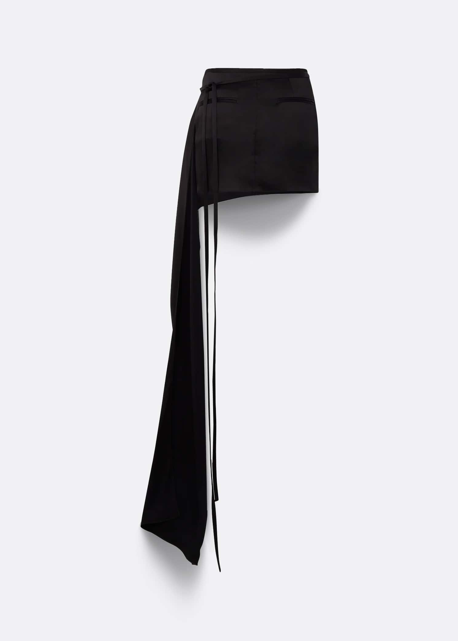 SRVC Black Satin Apon Skirt