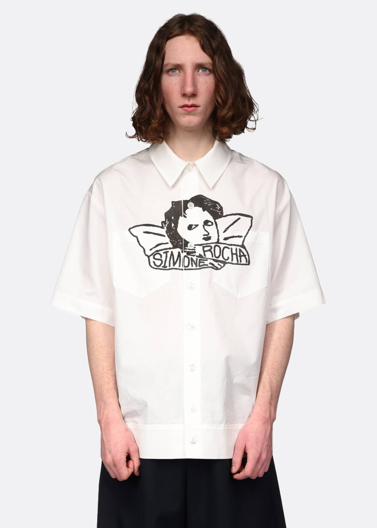 Simone Rocha Graphic Project Print Short Sleeve Shirt