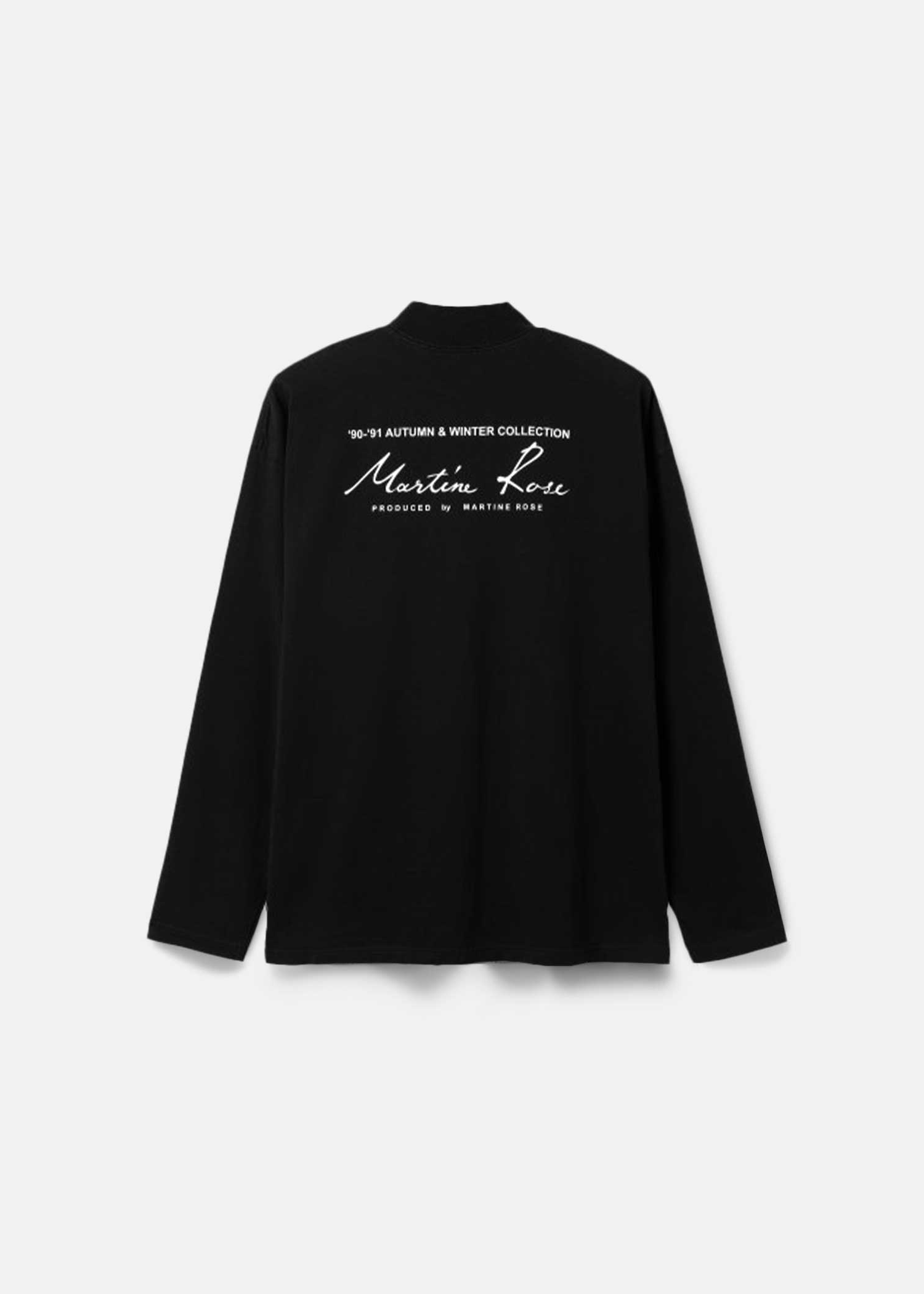 Martine Rose Black Funnel Neck Logo Shirt