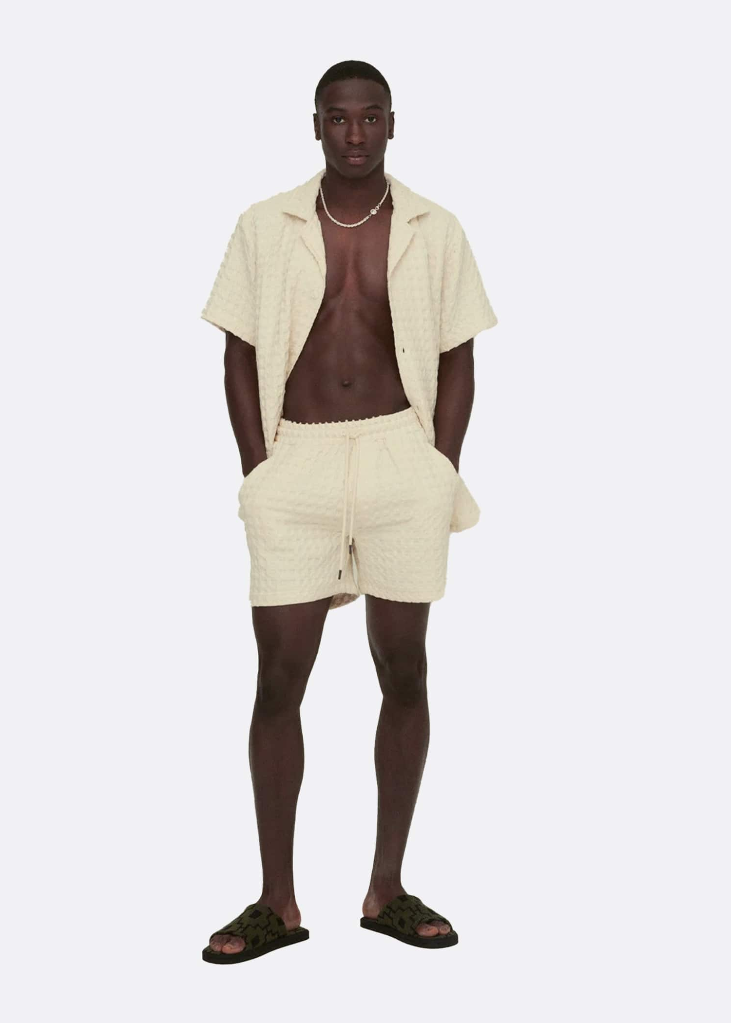 Oas Company Cream Golconda Terry Shorts