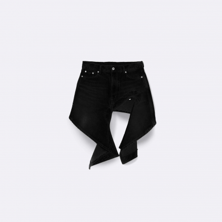 Y/project Black Evergreen Cut Out Denim Mini Skirt