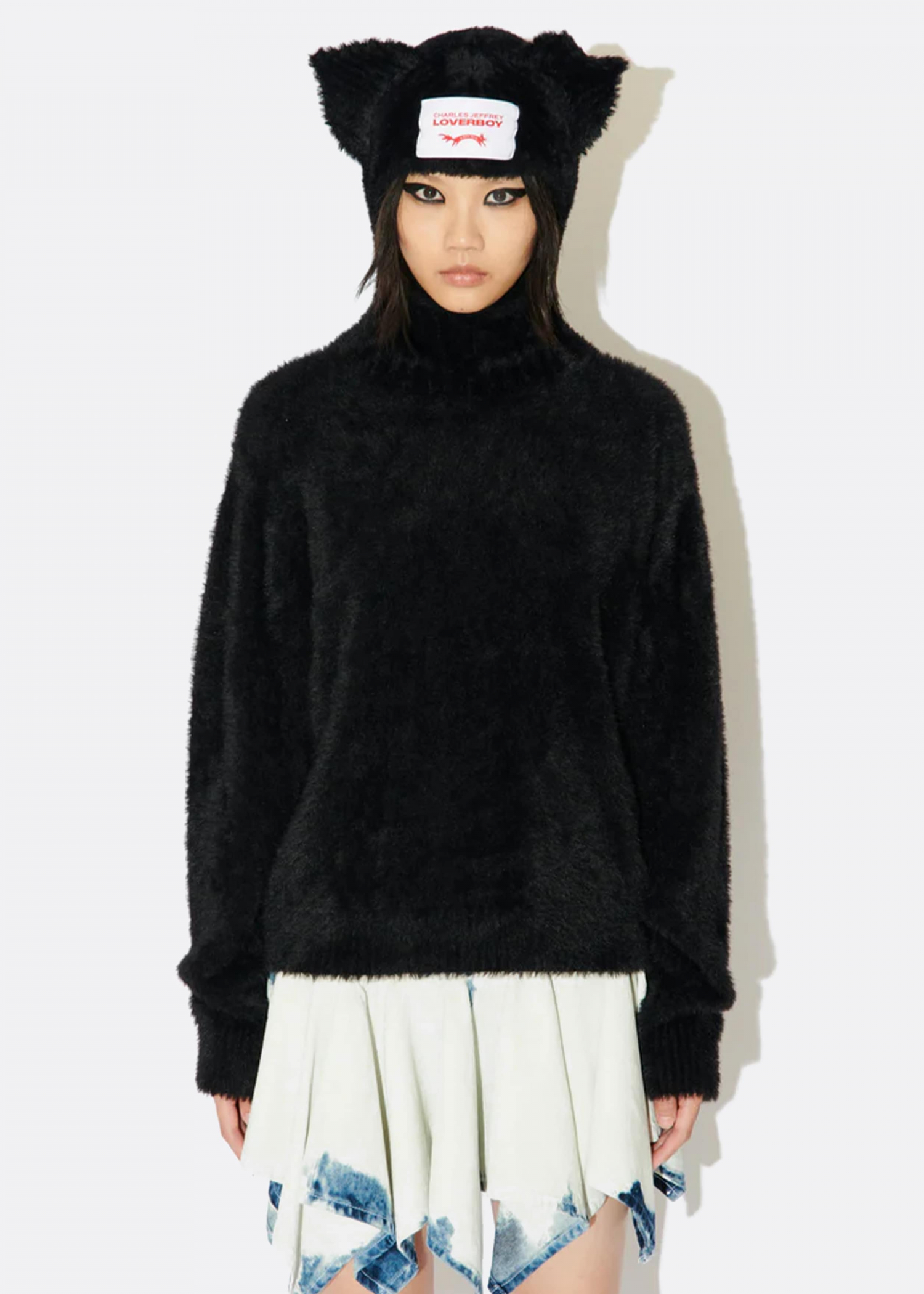 Charles Jeffrey LOVERBOY Fluffy Ears Balaclava Jumper