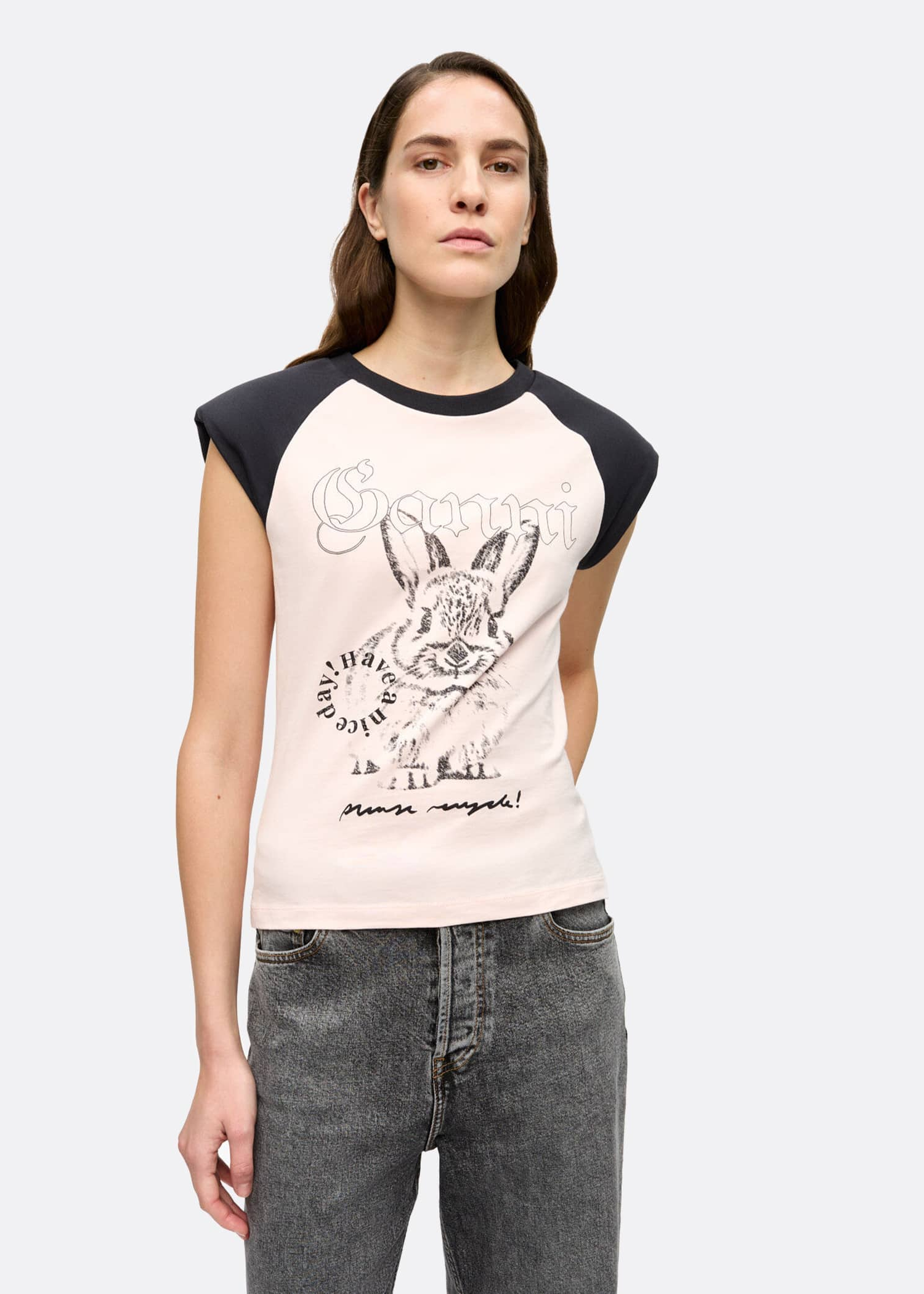 Ganni Basic Bunny Raglan T-shirt