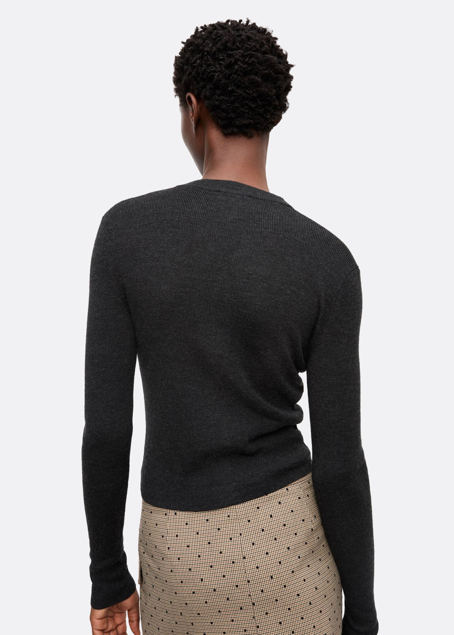 GANNI Mini Ribbed Merino Cardigan