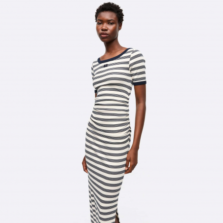 GANNI Striped Rib Dress