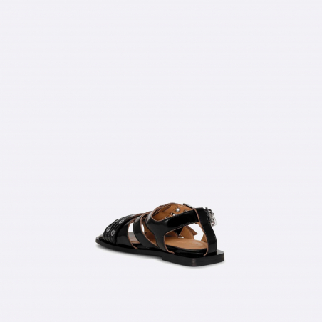 GANNI Buckle Flat Strap Naplack Sandaler GANNI Buckle Flat Strap Naplack Sandaler