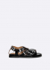 GANNI Buckle Flat Strap Naplack Sandaler