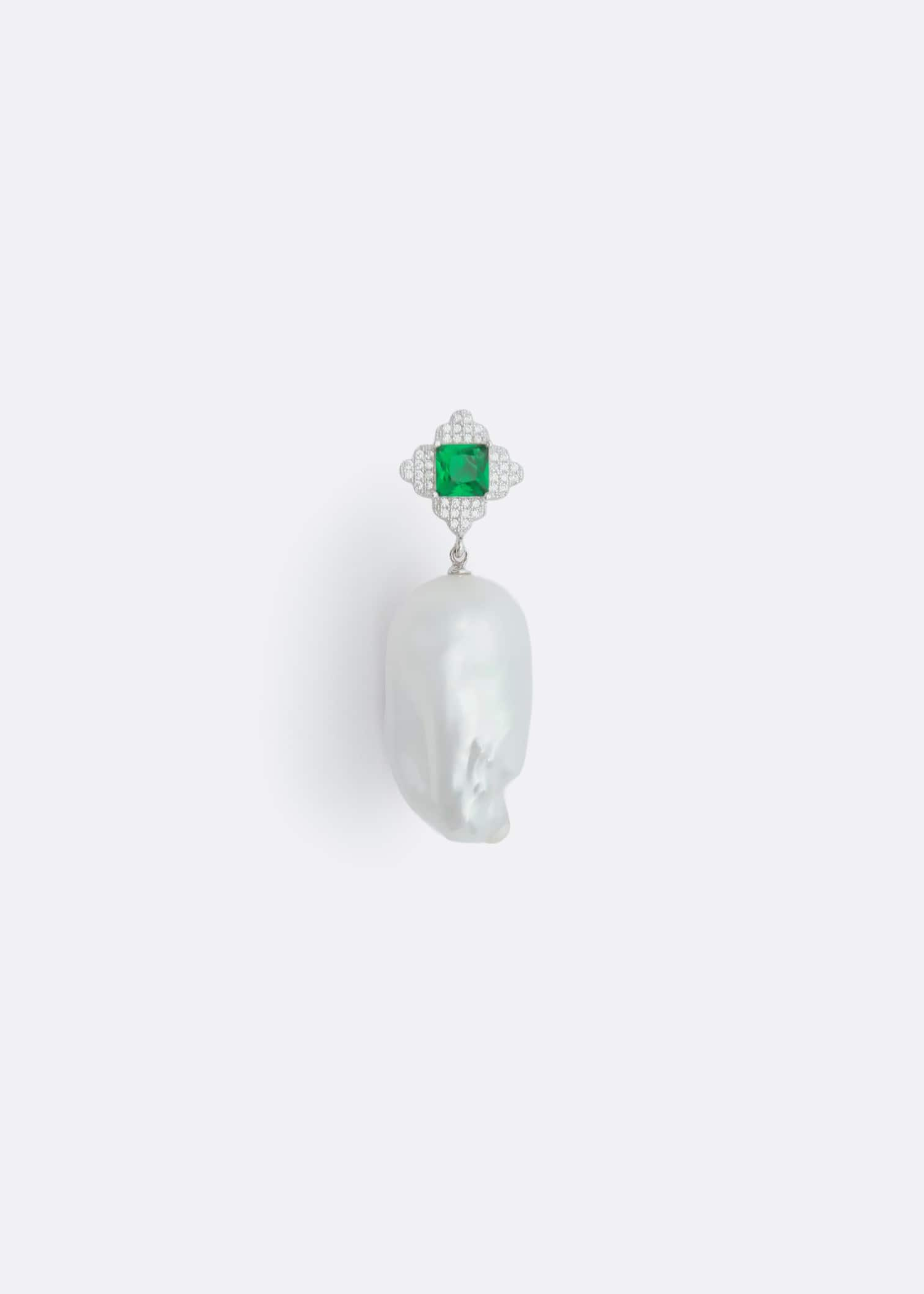 PRAWN Family Baroque Pearl Green-Zirconia Ørering