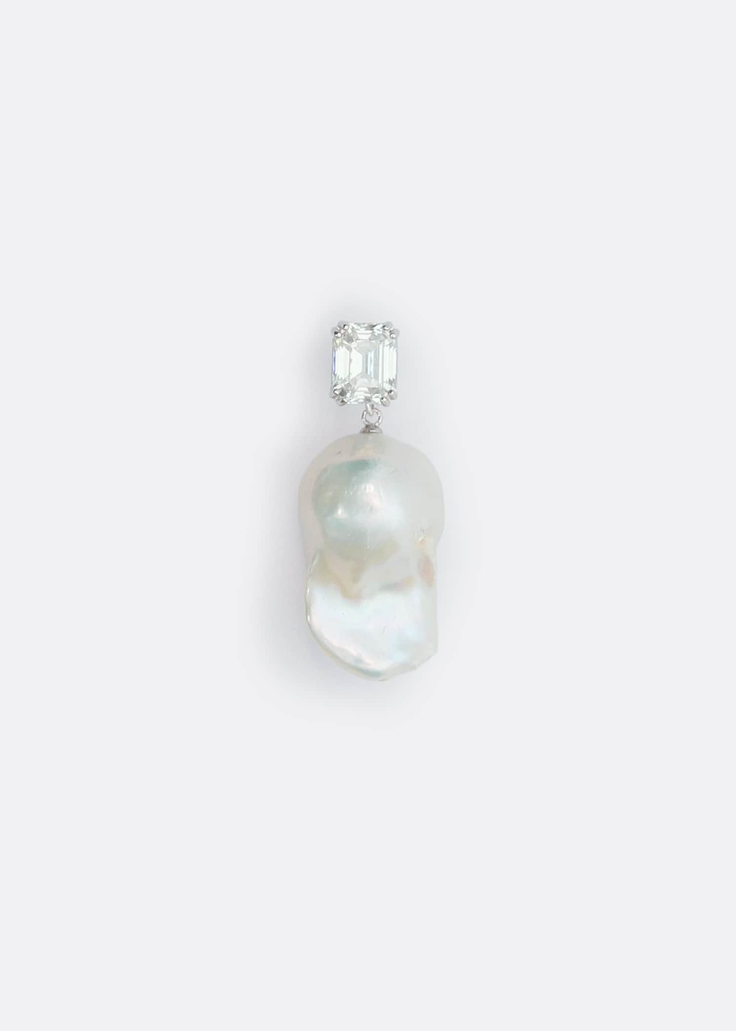 PRAWN Family Baroque Pearl Square White Zirconia Earring