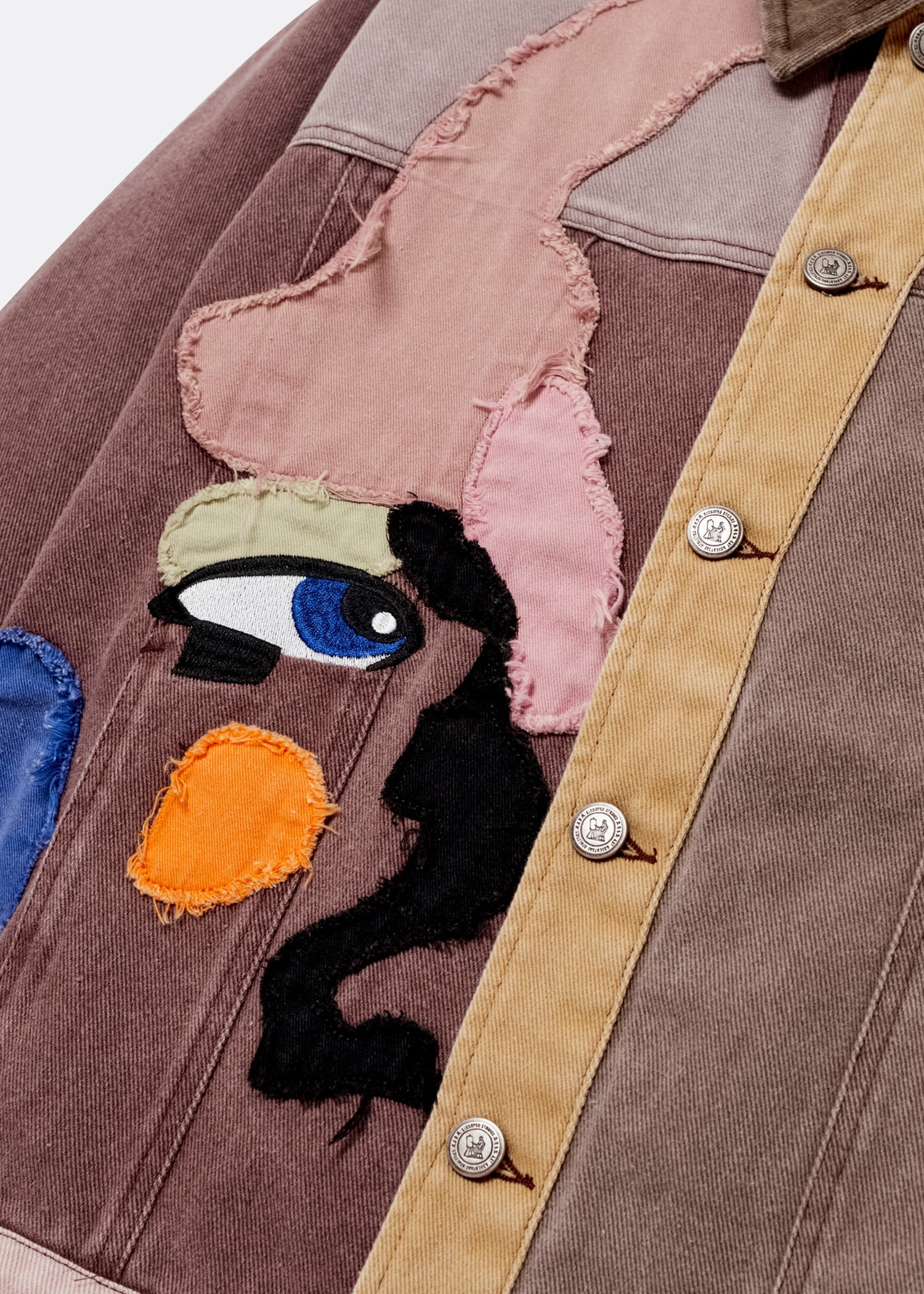 KidSuper Patchwork Face Colorblocked Twill  Jacket