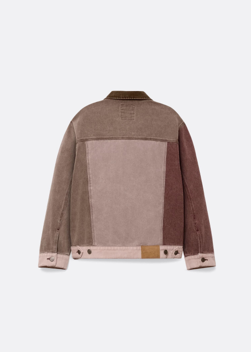 Patchwork Face Colorblocked Twill Jacket