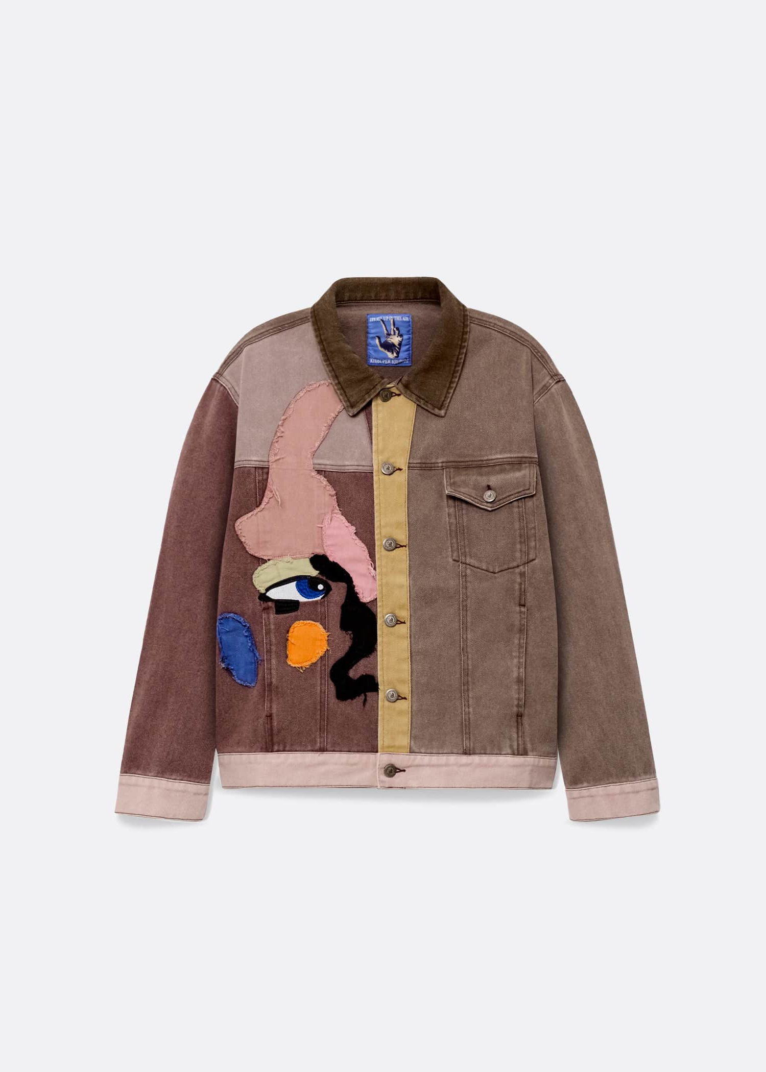 KidSuper Patchwork Face Colorblocked Twill  Jacket