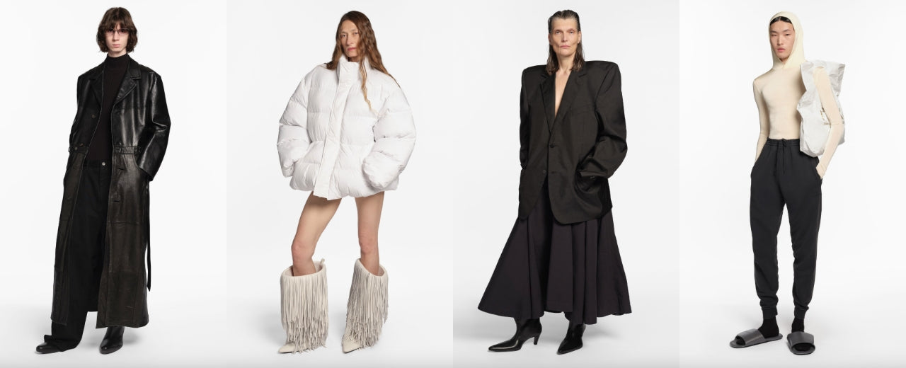 Balenciaga luxury fashion defined by exaggerated proportions, sculptural silhouettes, and a bold reinterpretation of contemporary design rooted in avant-garde aesthetics.