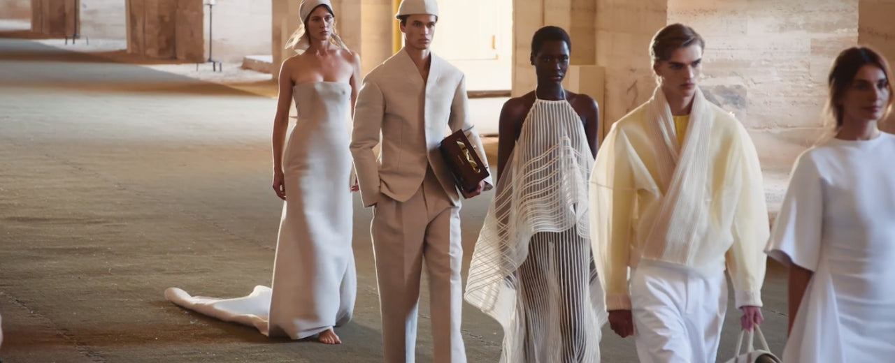 Jacquemus contemporary French luxury fashion defined by sculptural silhouettes, soft neutral tones, and a modern Mediterranean sensibility, expressing the brand’s relaxed yet refined approach to contemporary design and effortless elegance.